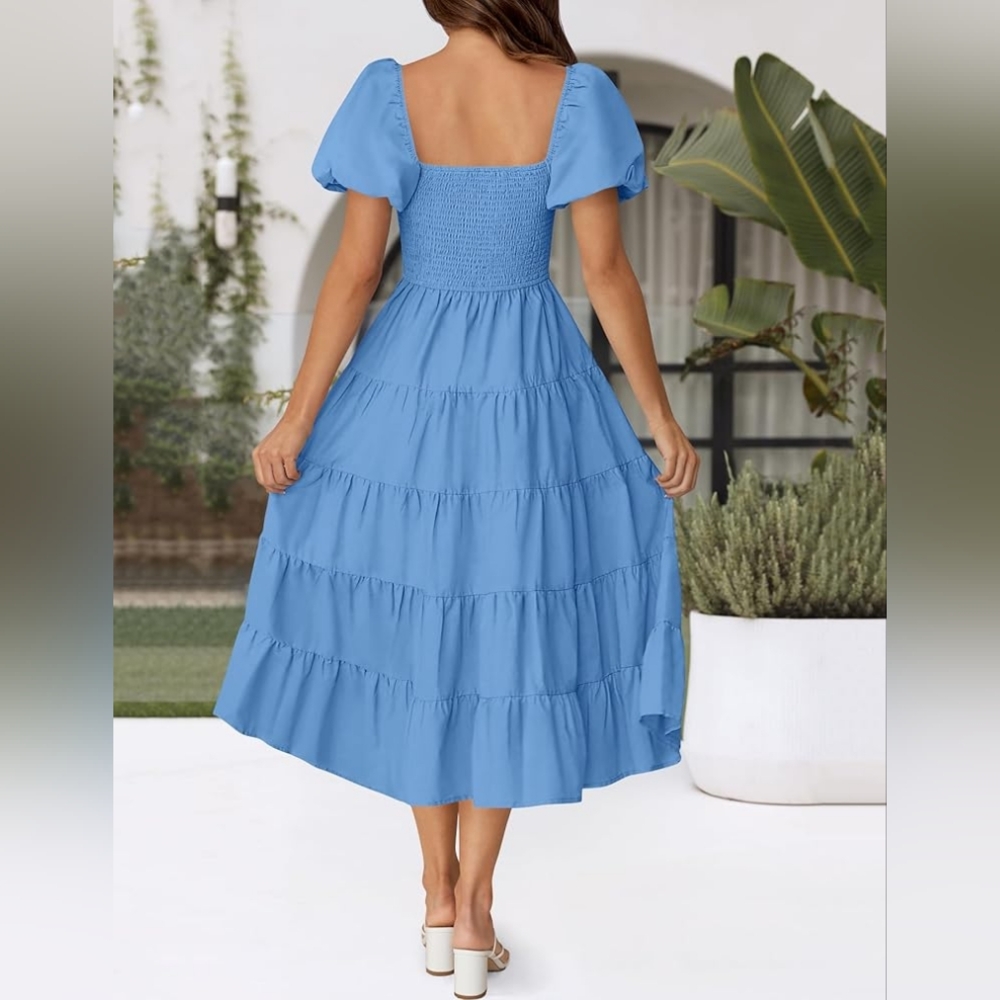SALE🎉 Host Pick🎉 🌺 Beautiful Summer Ruffled Midi Dress 🌺 - Picture 6 of 11